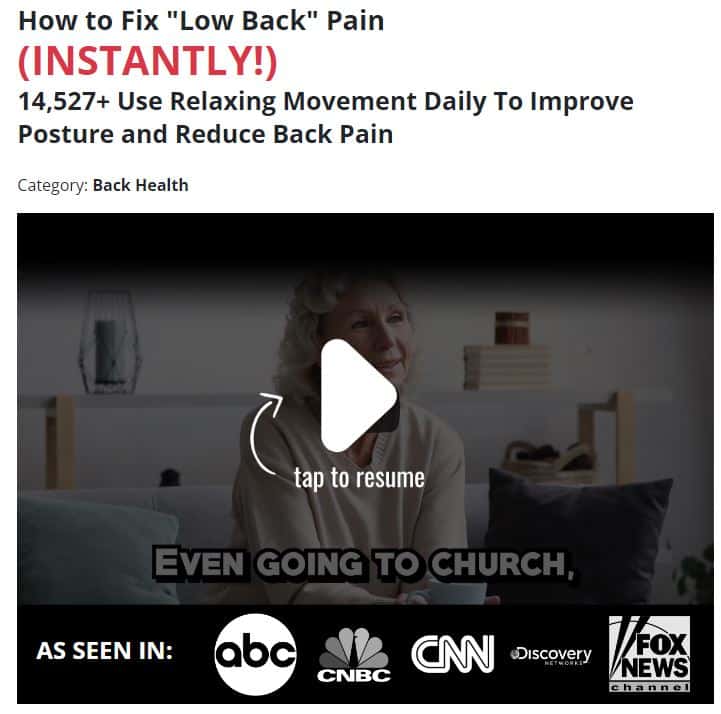 Back pain breakthrough video