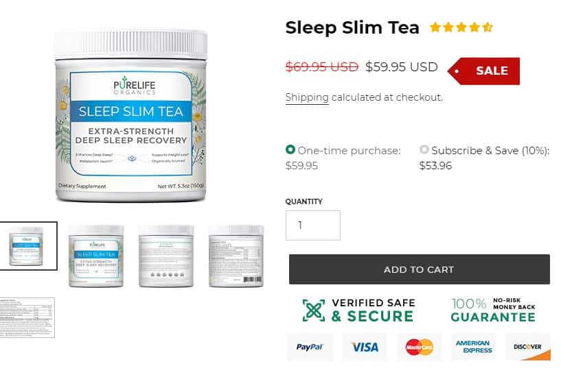 Sleep Slim tea pricing
